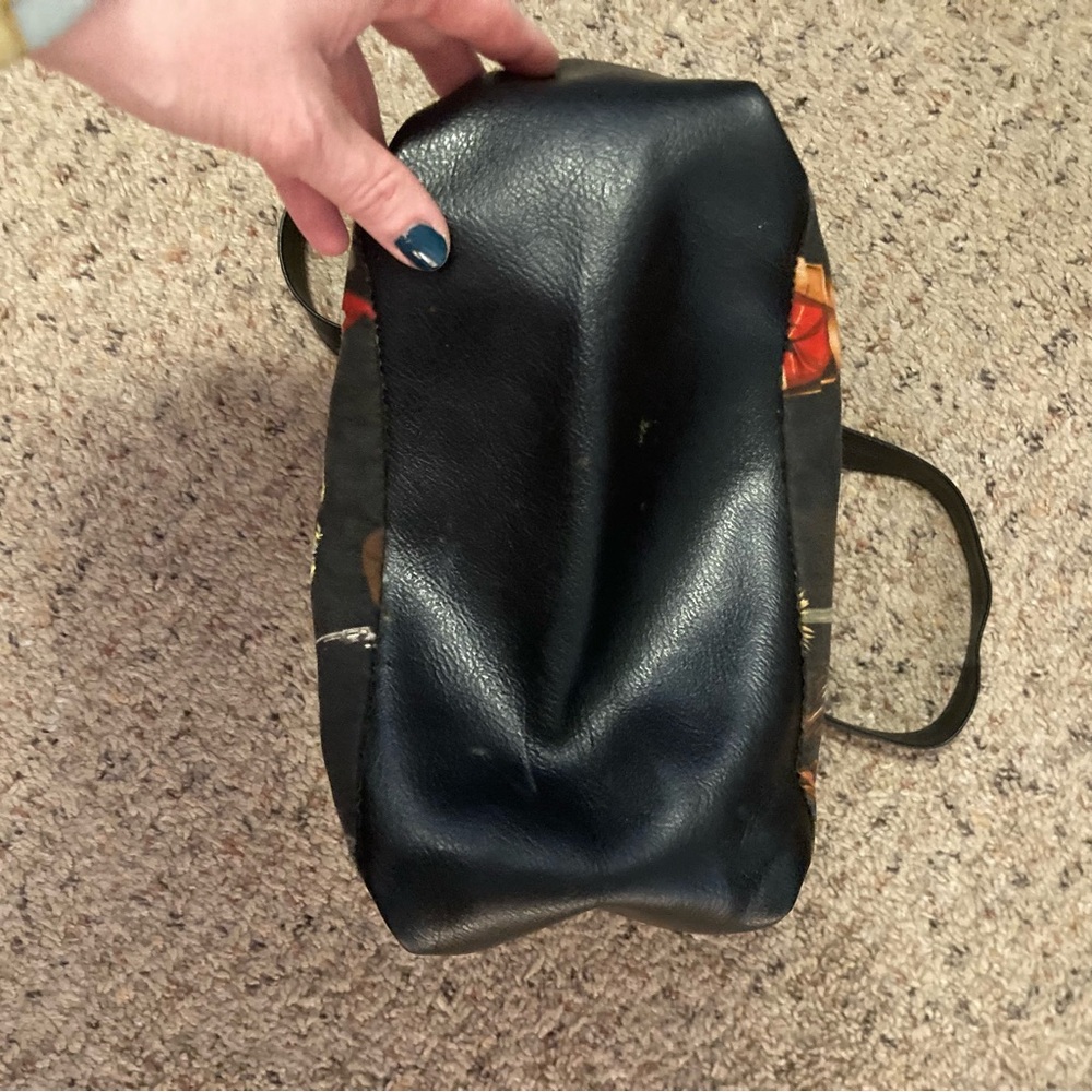 Vintage 90s cowgirl pinup print fabric faux leather top handle handbag purse - Picture 5 of 8